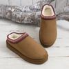 Winter 2025 New Cashmere Warm Thick Sole Heelless Covered Half Mop Cashmere Warm