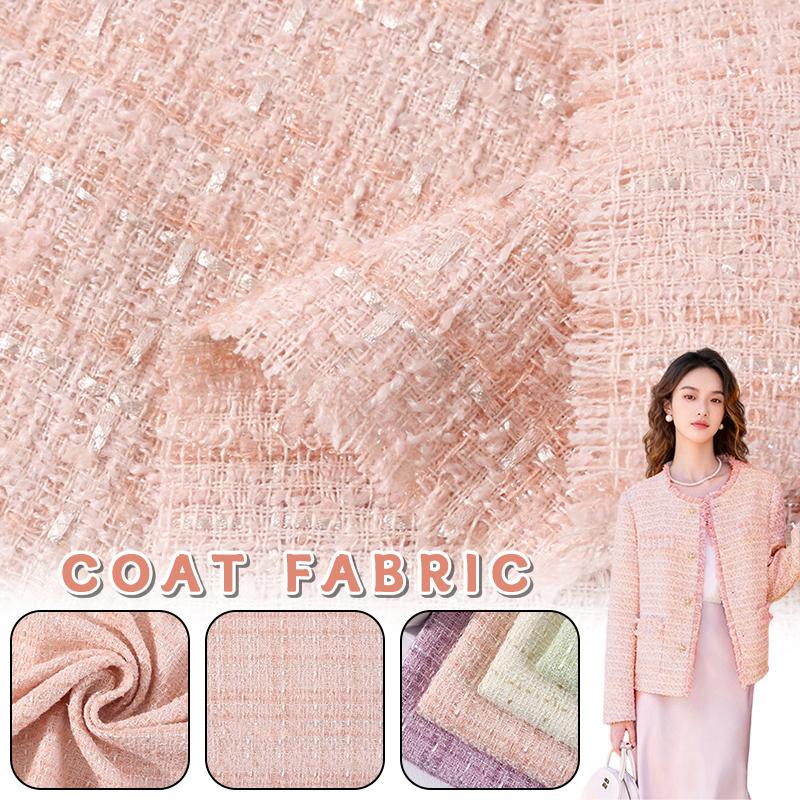 Woolen Tweed Fabric French Style Polyester Plaid Woven Tweed Fabric DIY Sewing Autumn Winter Suits Handbag Coat Clothing Dress