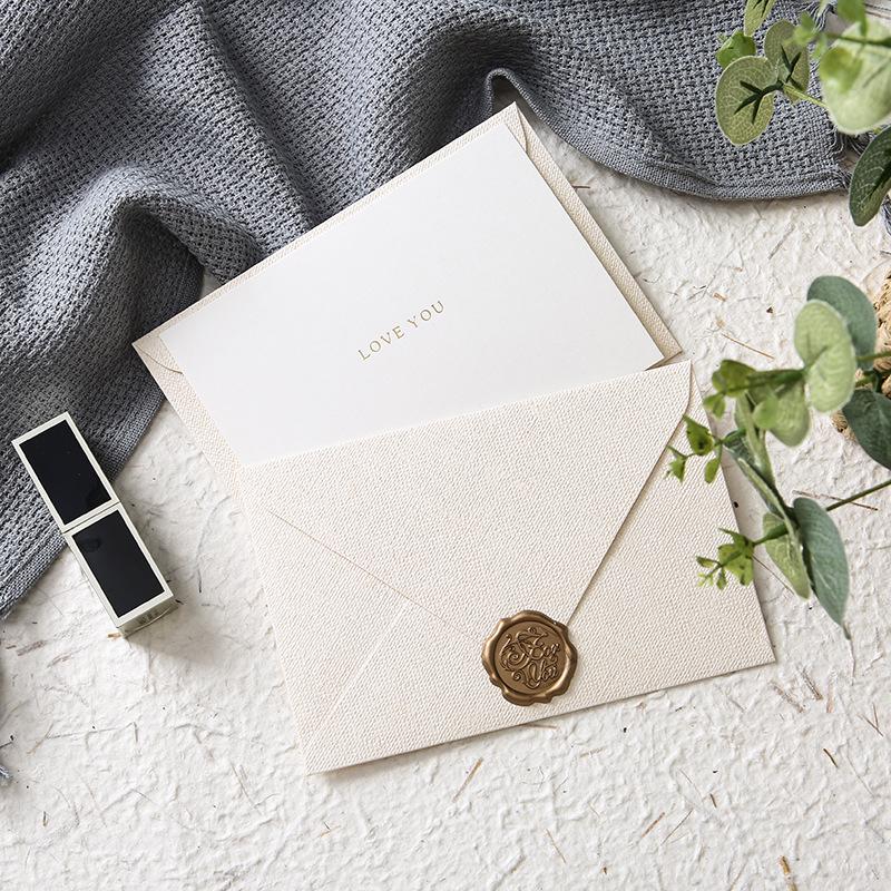 Ręcznie pisana kartka z teksturą juty na każdą okazję: Urodziny, Podziękowania, Nauczyciel, Dzień Matki z pieczęcią woskową