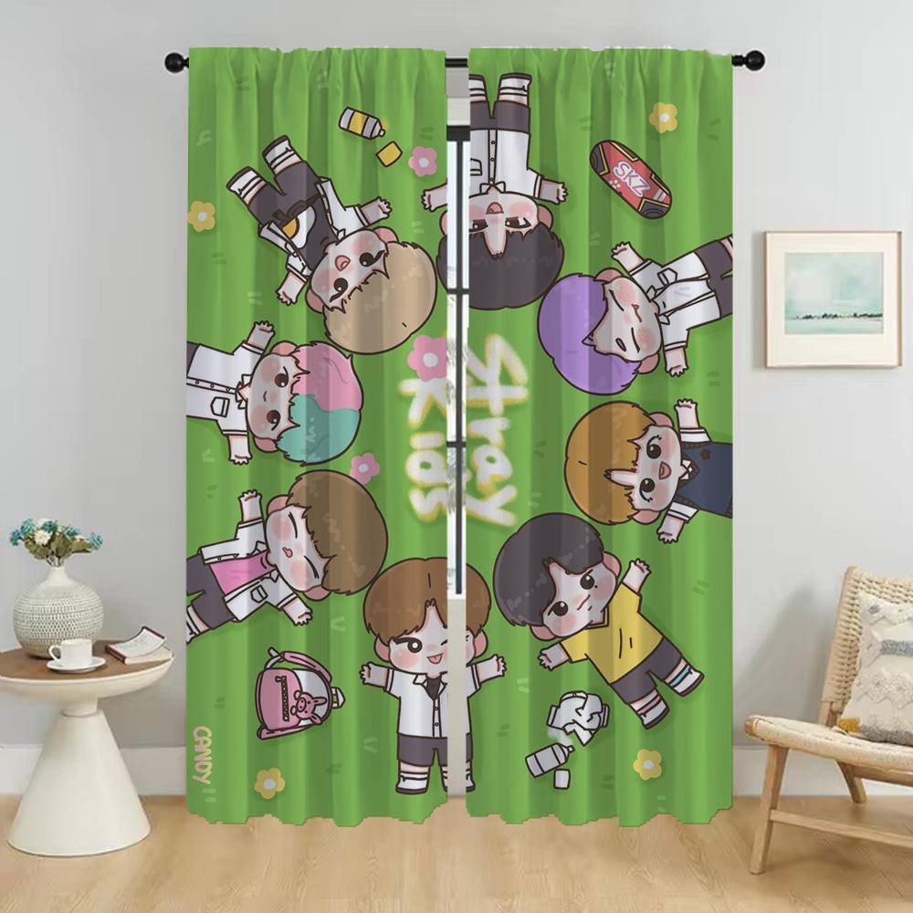 

Современные шторы для гостиной, 2 шт., тюль KPOP-straykides для спальни, украшение на Хэллоуин, затемняющие шторы, перегородка W50xH70cmx2pcs-CL
