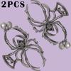 Pince à cheveux personnalisée Y2K douce pour femme, strass, perle d'imitation, alliage métallique, design tête de mort, griffe d'araignée, pour un usage quotidien