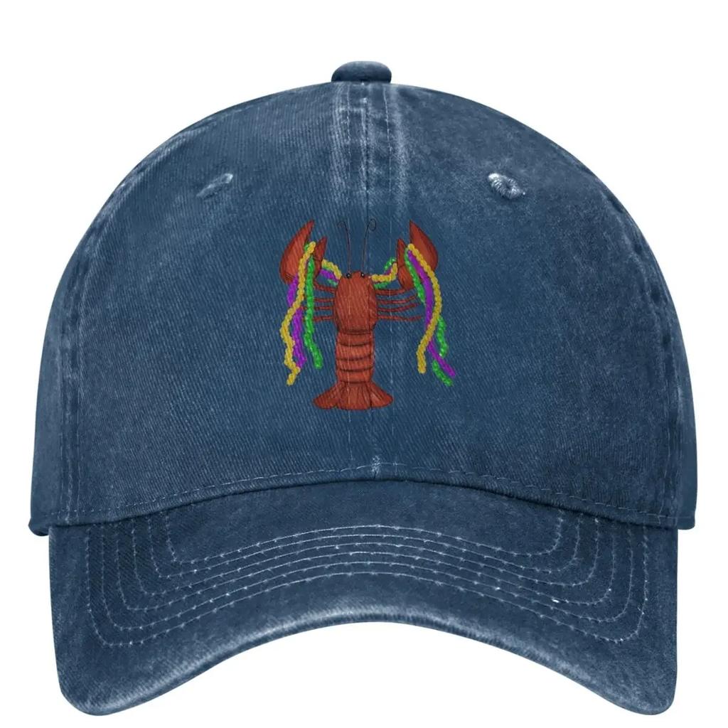 Mardi Gras Crawfish And Beads Washed Baseball Cap Fashion Hip Hop Dad Hats Spring Women Unisex Outdoor Sport Designer Baseball Caps
