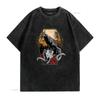 NEVERMORE American Retro Womens Classic T Shirt Black Vintage Washed Breathable Casual Unisex Fashion Top For Everyday Wear