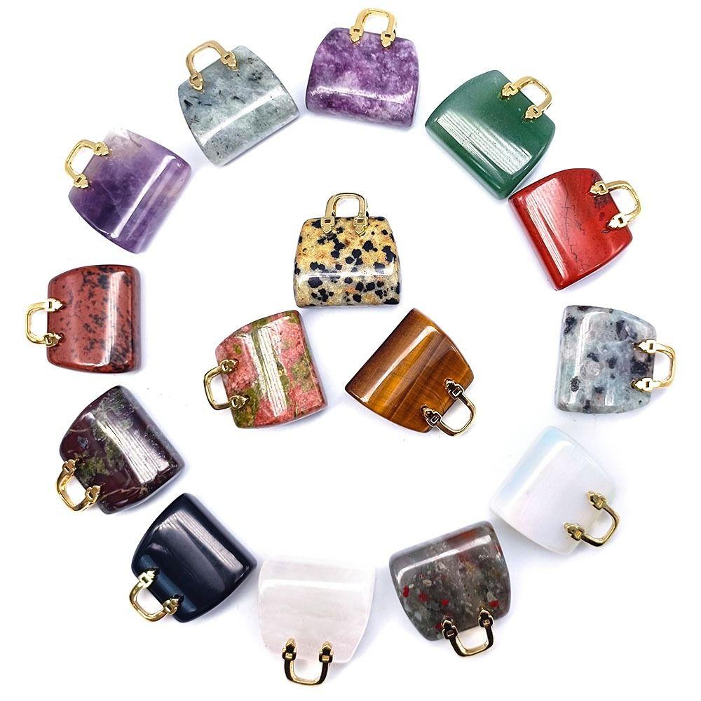 Heal the Mind Quartz Crystal Home Decoration Handbag Pendant Healing Crystal Crystal Bag Stone Bag