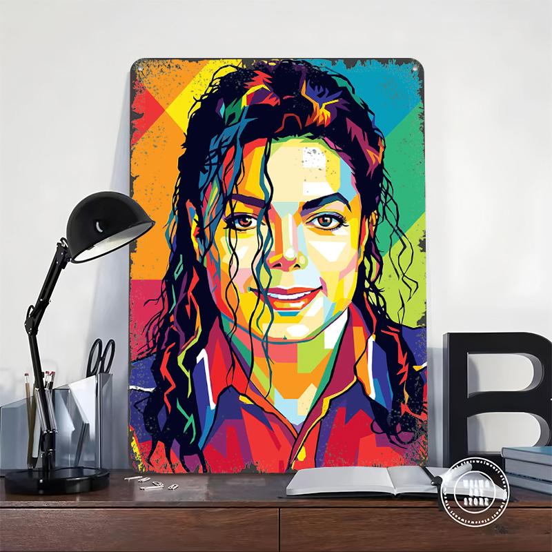 Michael Jackson Pop Art Portrait Metal Poster Customized Wall Art Retro Vintage Tinplate Signs for Living Room Decoration Decor