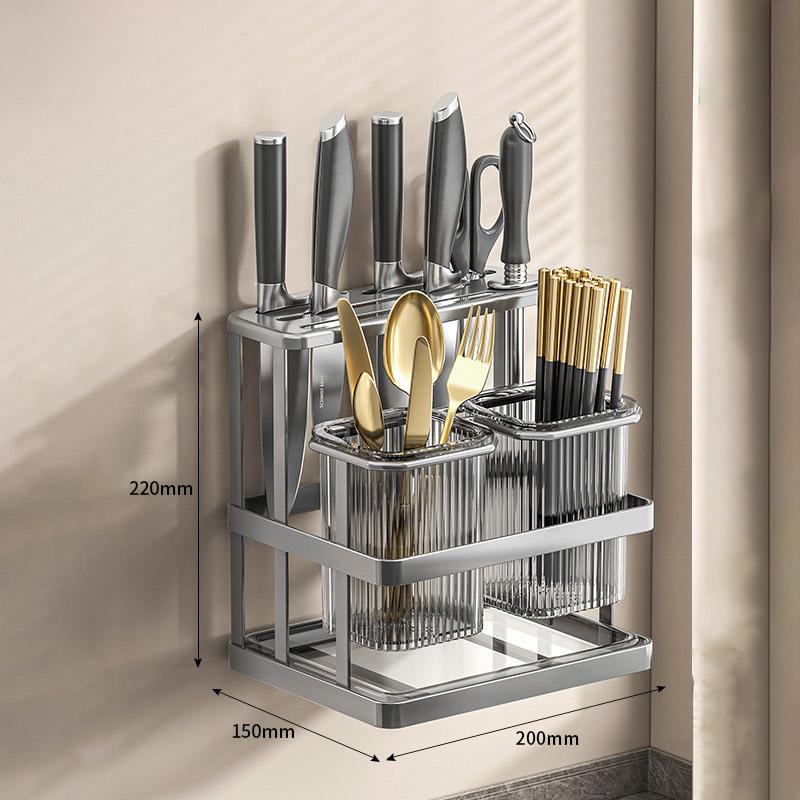 

Кухонная полка для ножей, настенный органайзер для столовых приборов, крышка для кастрюли из нержавеющей стали, держатель для ножей, разделочная доска, органайзер для слива, полка серый