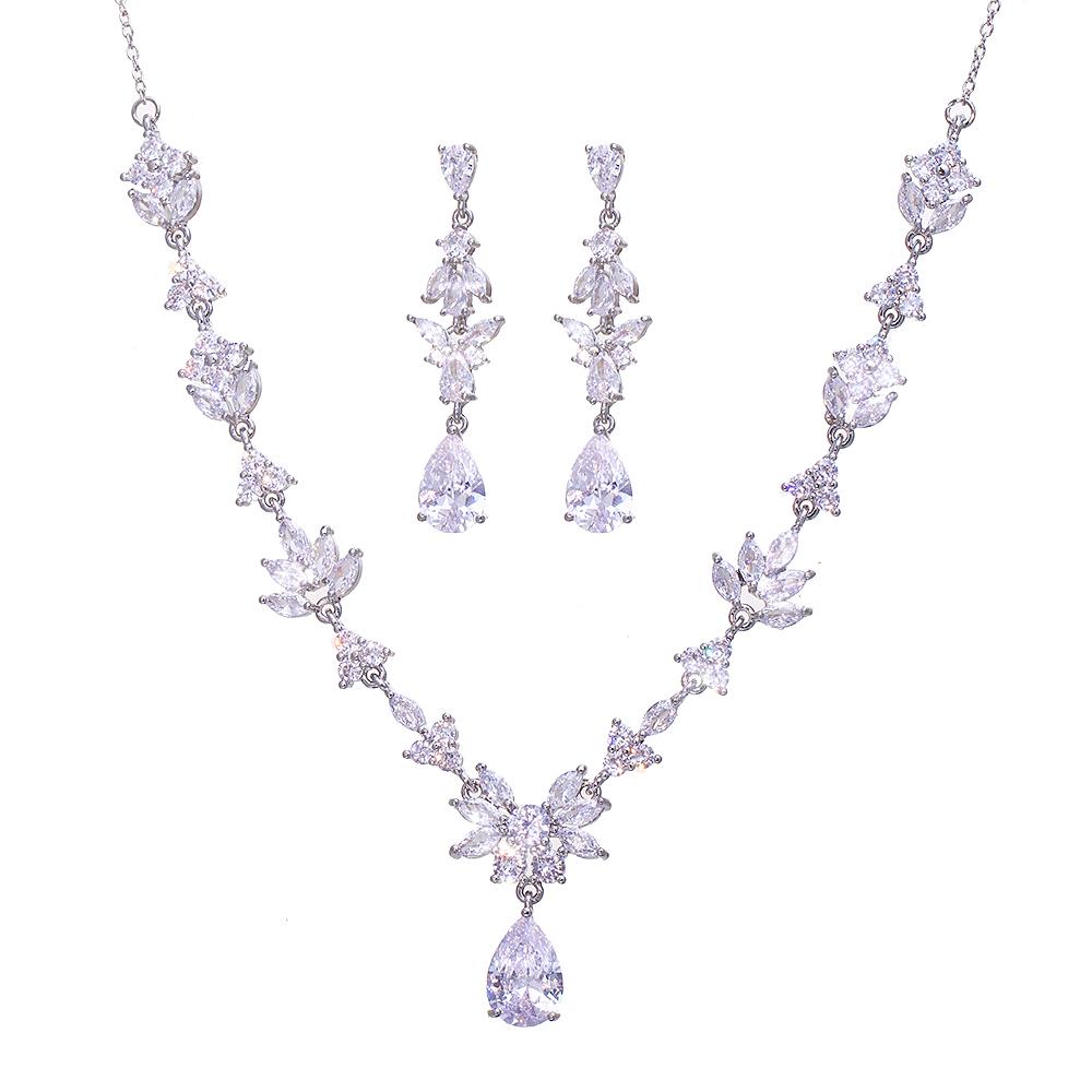 Emmaya Fashion Statement Wedding Party Classical Waterdrop Shape Delicate Jewelry Set for Women&Girls Fascinating  Fancy Gift