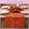 Halloween Table Runner With Embroidered Pumpkin Design For Dining Room Decor