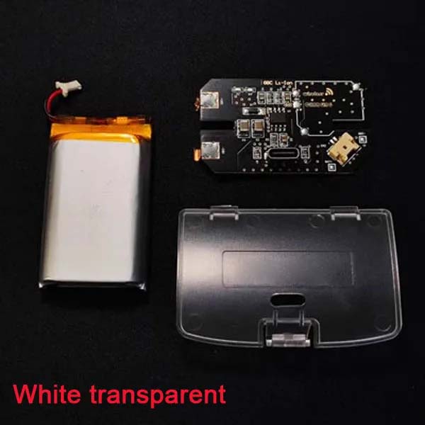 For Game Boy Color 1800mAH lithium battery Rechargeable lithium battery module for GBC White transparent