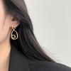 Oval Spiral Stud Earrings High Sense French Retro Light Luxury Art Abstract Curve Earrings