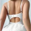 European & American Lace Mesh Bandage Splicing Slimming Nightdress Lingerie Set