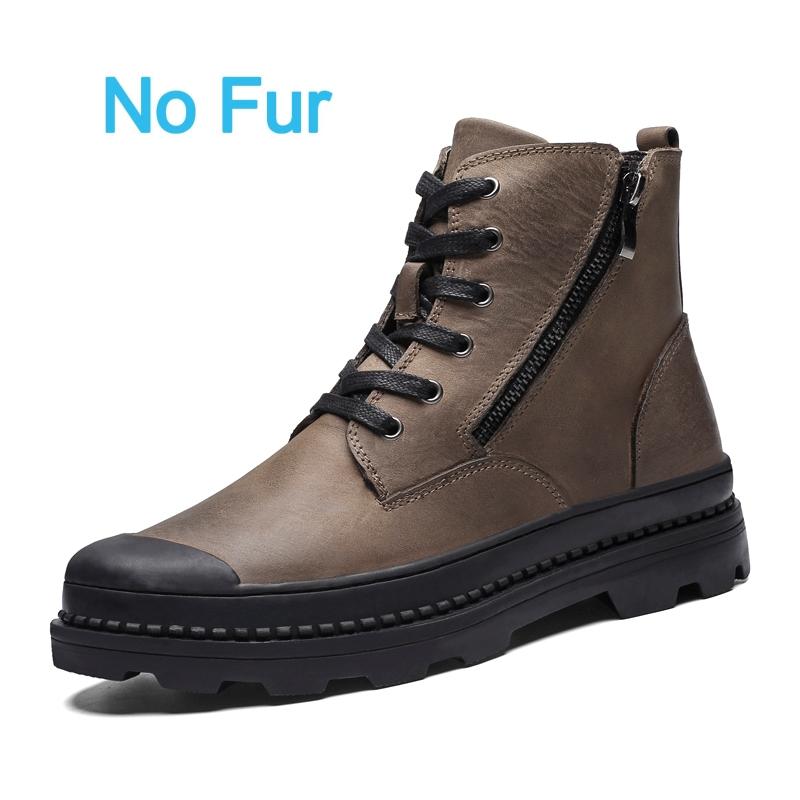 Fashion 2024 New Fashion Side Zipper Ankle Boot Men Genuine Leather Work Shoes Designer Thick Bottom Boots Brand Outdoor Casual Shoes