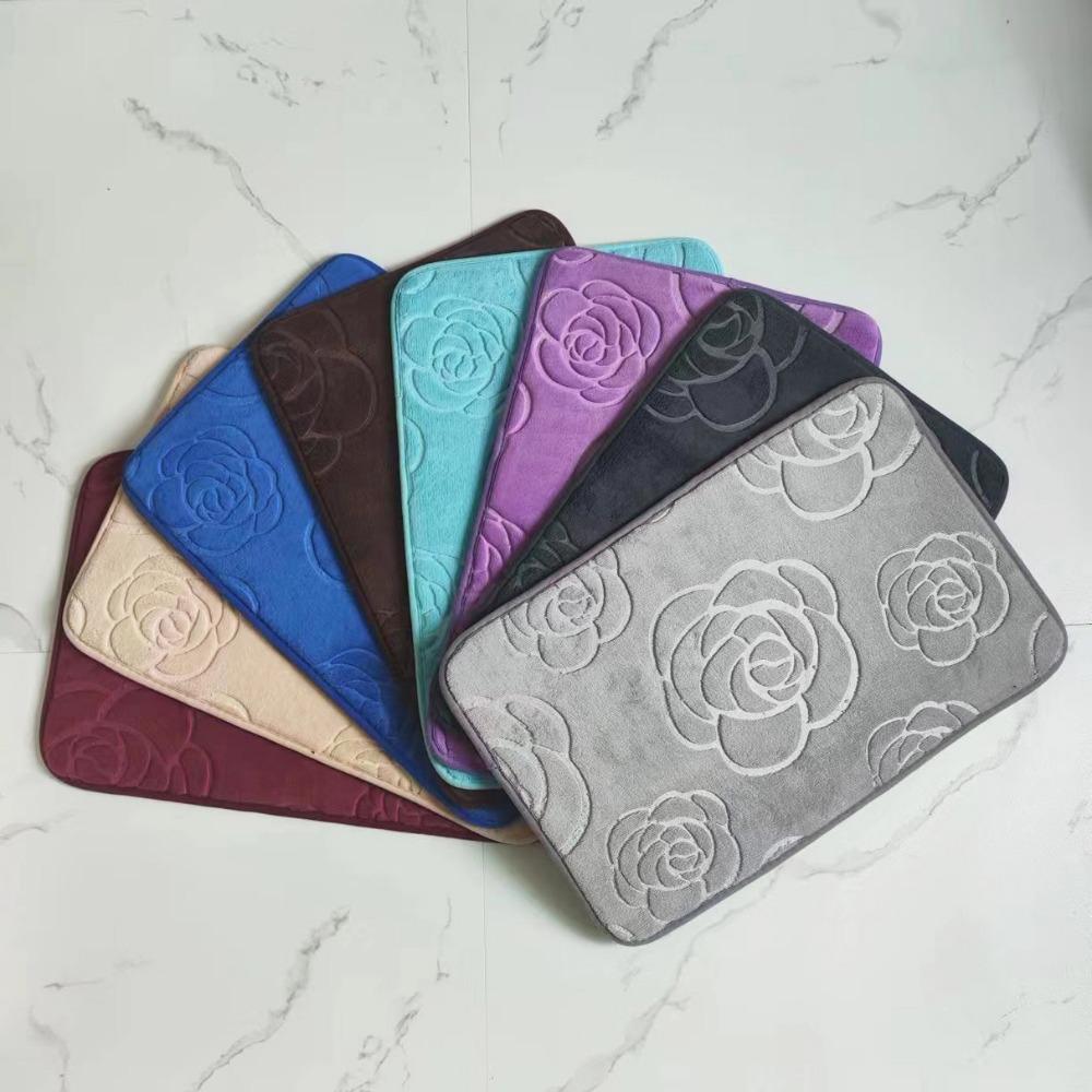 Thickening Bathroom Cashmere Mat Bath Non-slip Carpets In Wash Basin Bathtub  Floor Rug Shower Room Doormat Memory Foam 3D Pad
