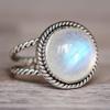 WOSIKATE Vintage Exaggerated Punk Style Thai CopperMoonstone Ring For Women  CopperFashion Jewellery Engagement Finger Ring
