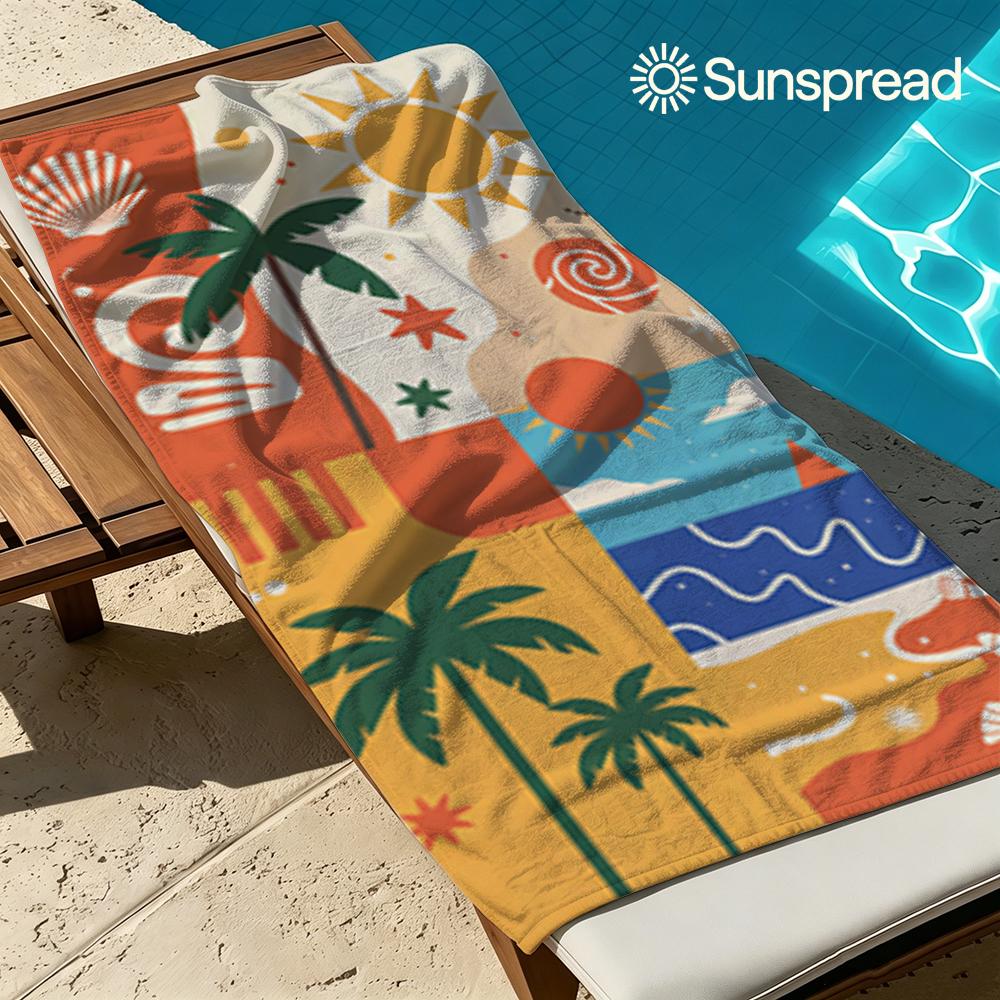 Retro Hawaiian atmosphere Beach Towel Quick Drying Travel Towel Unisex Soft Comfortable Quick Dry Portable for Men Women Beach