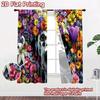 2D flat printing 2pcs Window Curtains Dalmatian Dog Flower Crown Digital Printed Polyester Drapes Family Party Perfect for Room