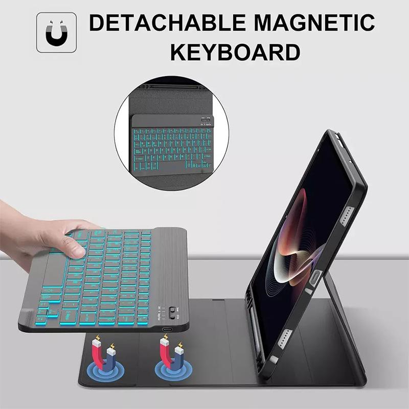 Colorful Backlit Bluetooth Keyboard Case for 2026 Redmi Pad 2 - 9.7-inch Tablet
