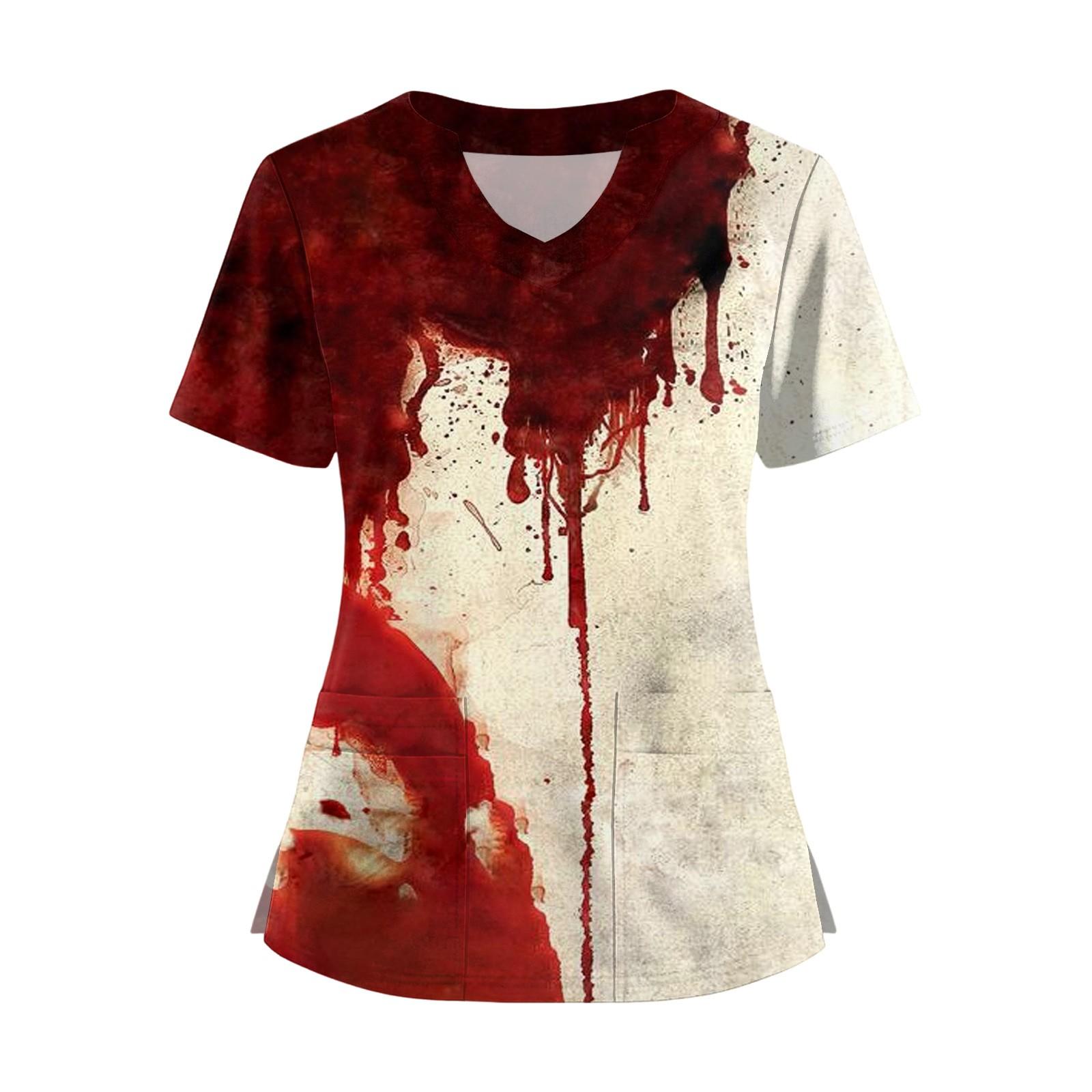 

Women s Short Sleeved Solid Color V-neck Buttonable Side Slit Top T-shirt M Кіновар