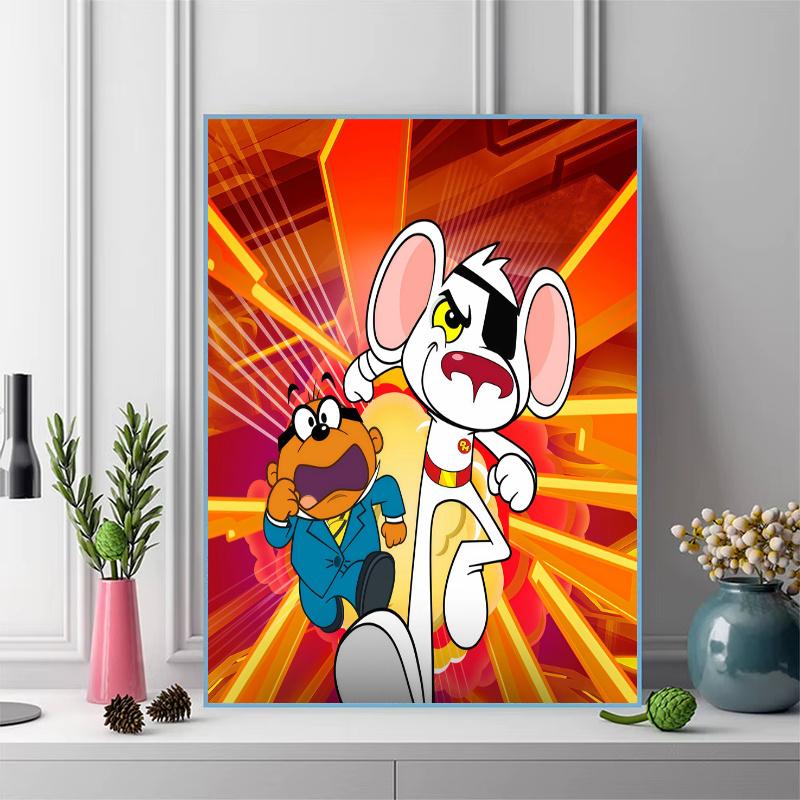 Danger Mouse 100% Round Full Drill 5D DIY Diamond Painting Embroidery Cross Stitch Rhinestone Décor