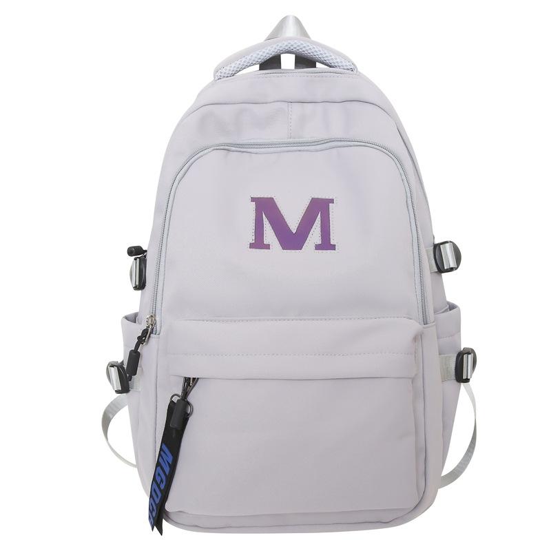 

Женский рюкзак с буквенным принтом большой емкости, светящийся градиентный школьный рюкзак, рюкзак для школьников средней школы для мужчин, дорожная сумка для компьютера серый