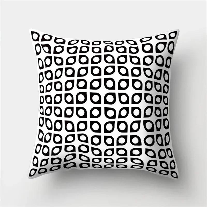 Simple Black and White Geometric Art Pillowcase Car Ornaments Office Living Room Home Pillowcase