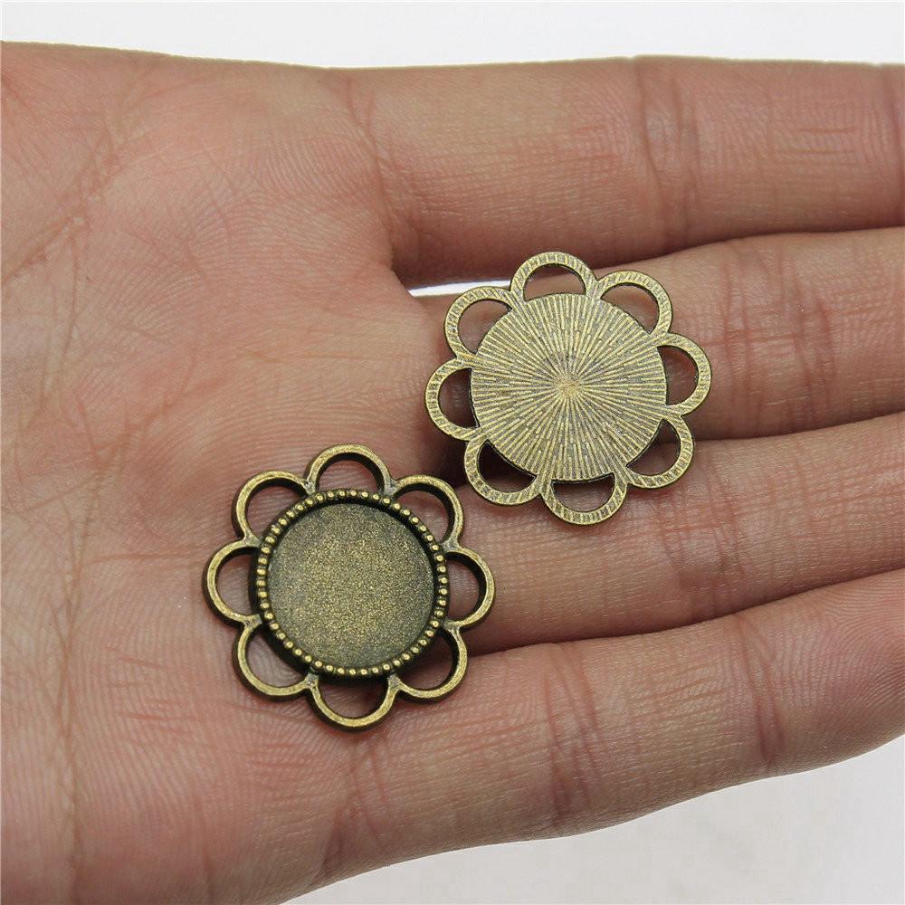 Fit Round 16mm Glass Cabochon Base Setting Tray Accessories Parts Men's Jewellery Bulk Original Cheapest Items