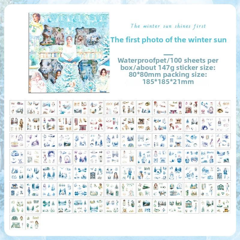 100Pcs/pack Scrapbook Stickers Vintage Flowers Scrapbooking Junk Journal Crafts Embelishment Decoration Sticker