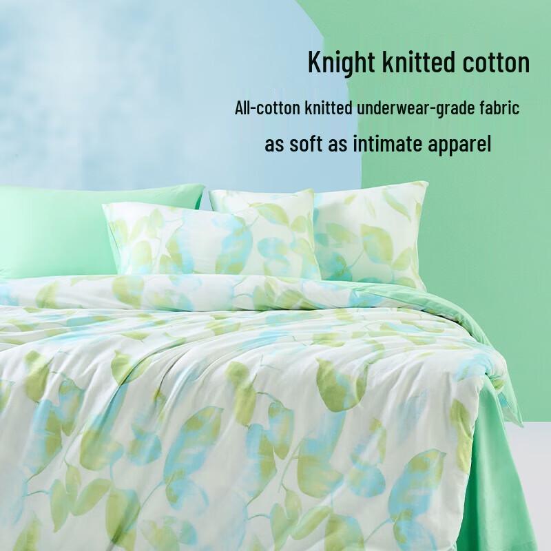 All-Season Soy Fiber Knitted Cotton Bedding Set