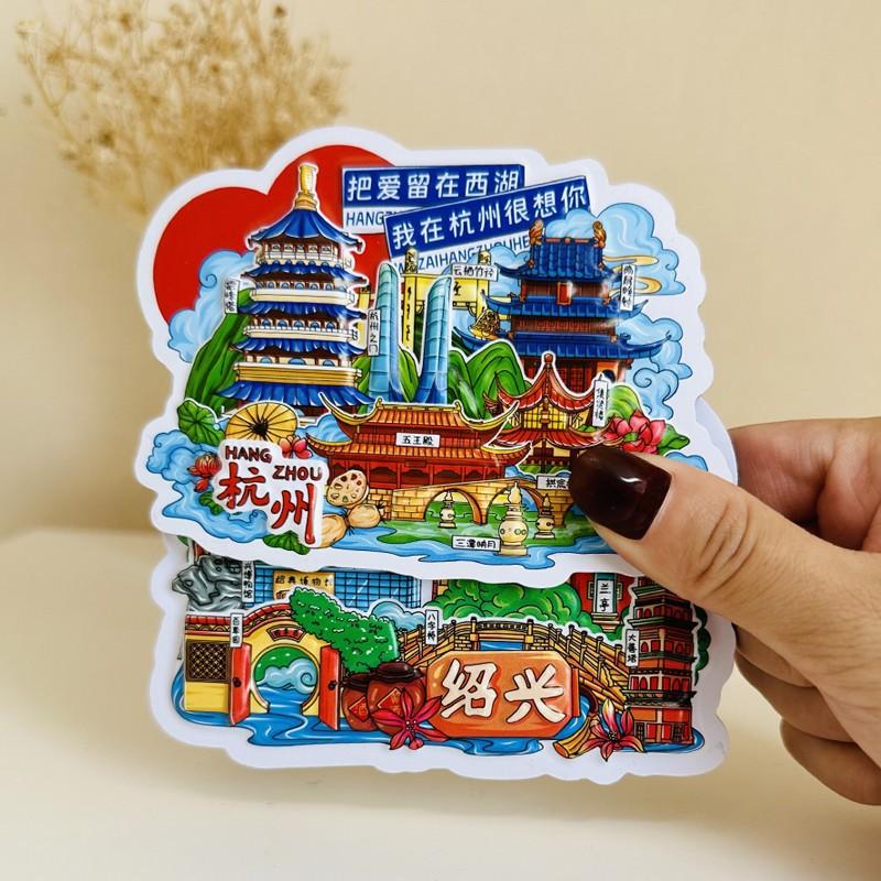 Popular Chinese city Locker Magnet 3d cartoon Refrigerator Magnet Resin Fridge Magnet for Kitchen Decoration