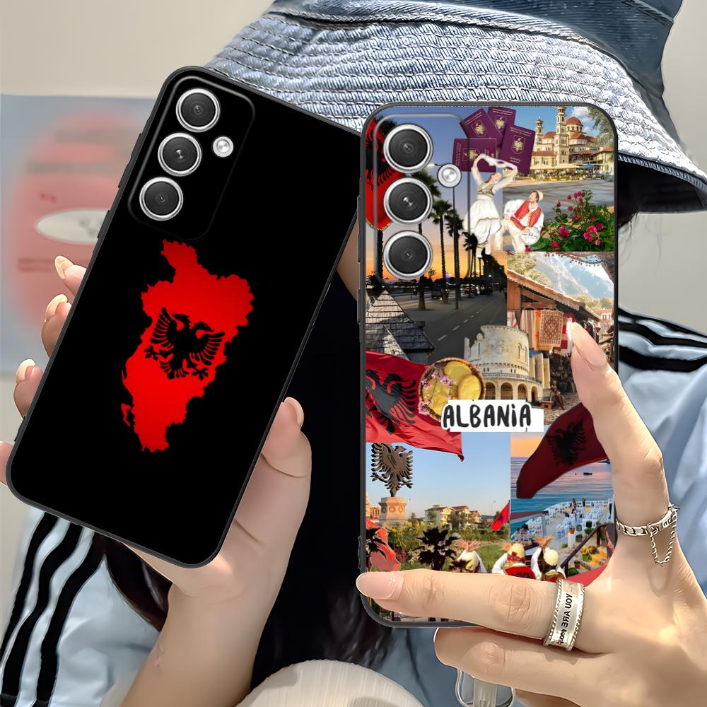 Albania Flag Mobile Cell Phone Case for Samsung Galaxy S26 S25 S24 S23 S22 S21 S20 Note20 Plus FE Ultra Colorful Cover Cover