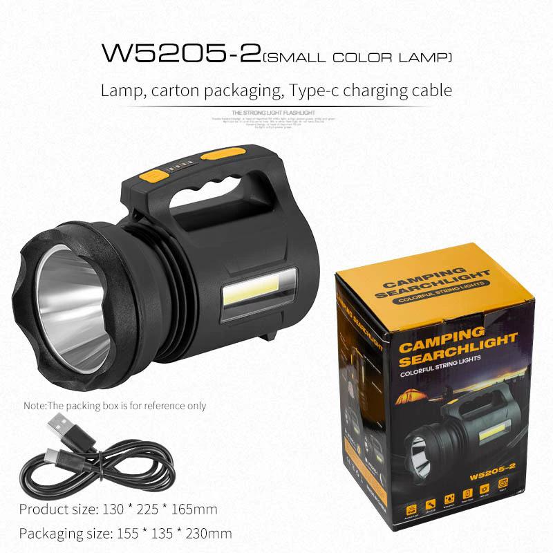 Searchlight Waterproof Outdoor With Colorful Strip Led Light High-Power Long-Range Multi-Function Portable Lamp with USB