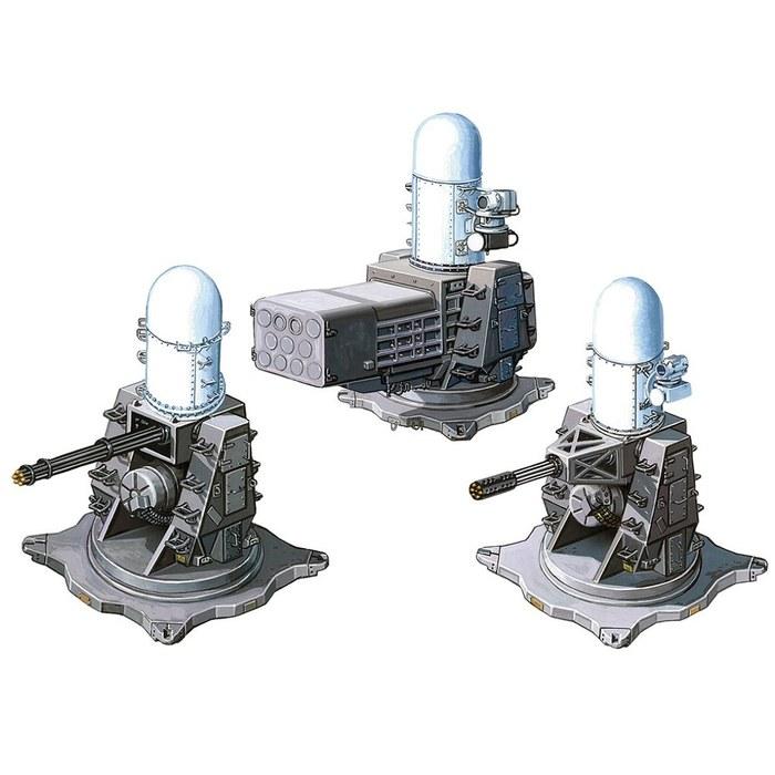 Fine Molds 1/700 Nano Dread Series Current Battleship Close-In Weapon System (CIWS) Model Parts - WA34 - Gray - 7000cm Length, 700cm Height