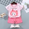 Summer 3D Print Children Clothes Sets Baby Bow Tie Suit Girls Boys Short-Sleeved T-Shirt Shorts Kids