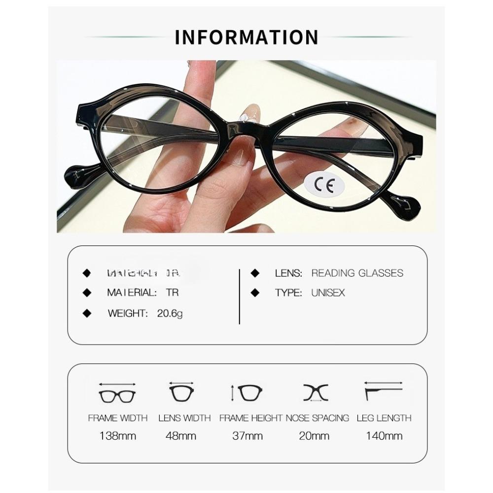 New Multi-colored Anti-blue Light Reading Glasses Women Personalized Ultra-lightweight HD Small Oval Frame Presbyopia Glasses