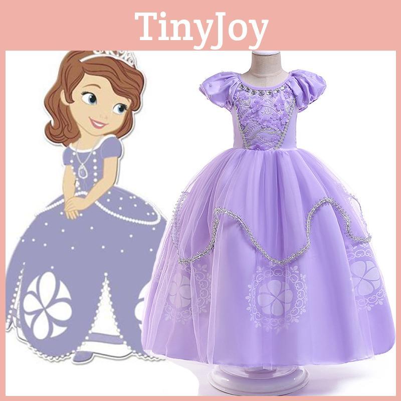 Sofia Princess Girls Dress Cartoon Costume Cosplay Party Fancy Dress Gift Ideal