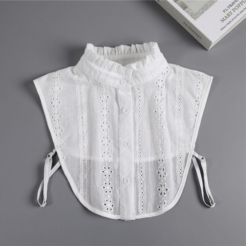 White Lapel Fake Collar Neck Decorative Chiffon Cotton Chocker Women Detachable False Collar Shirt Doll Lace Ladies Half Shirt