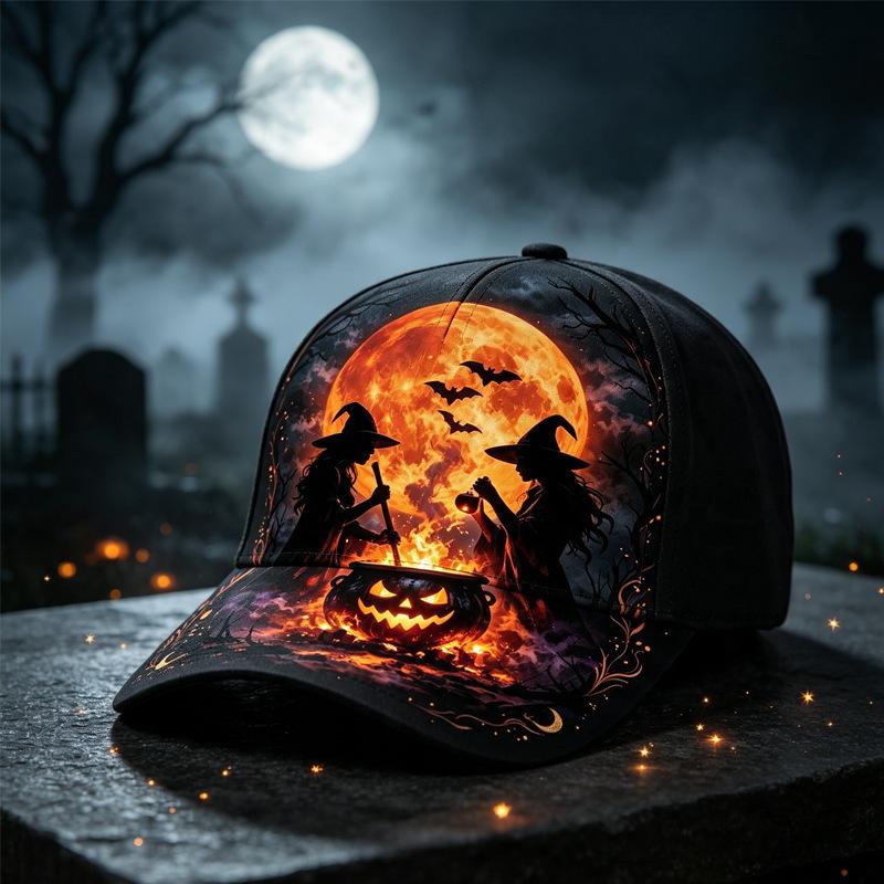 New Halloween themed baseball cap D digital printing ghost skull men's sunscreen hat