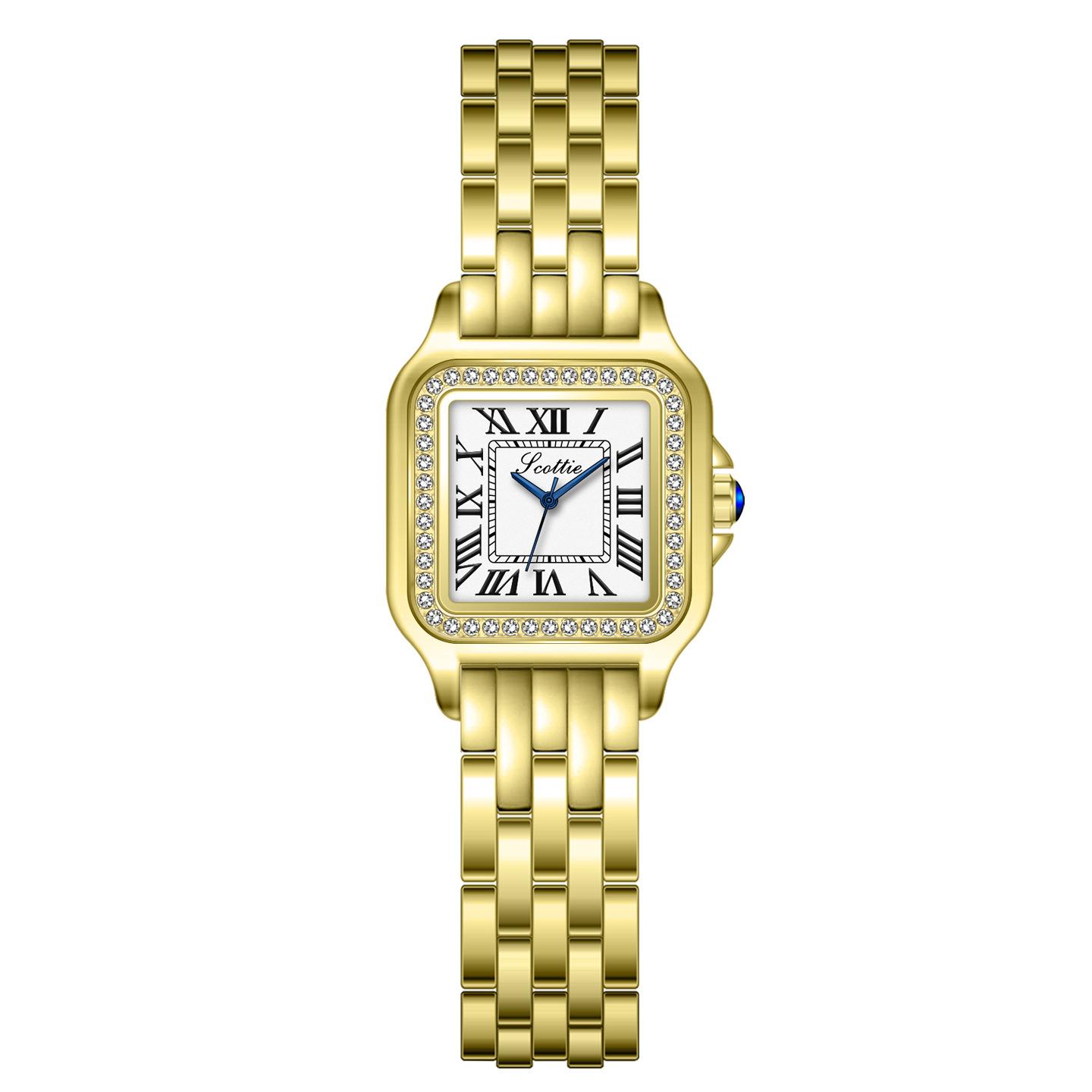 Watch Ladies Small Dial Small Square Roman Diamond Steel Belt Small Square Women S Watch
