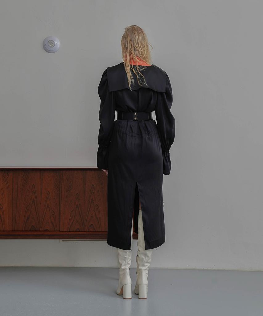 Onneu Black Shirred Long Dress