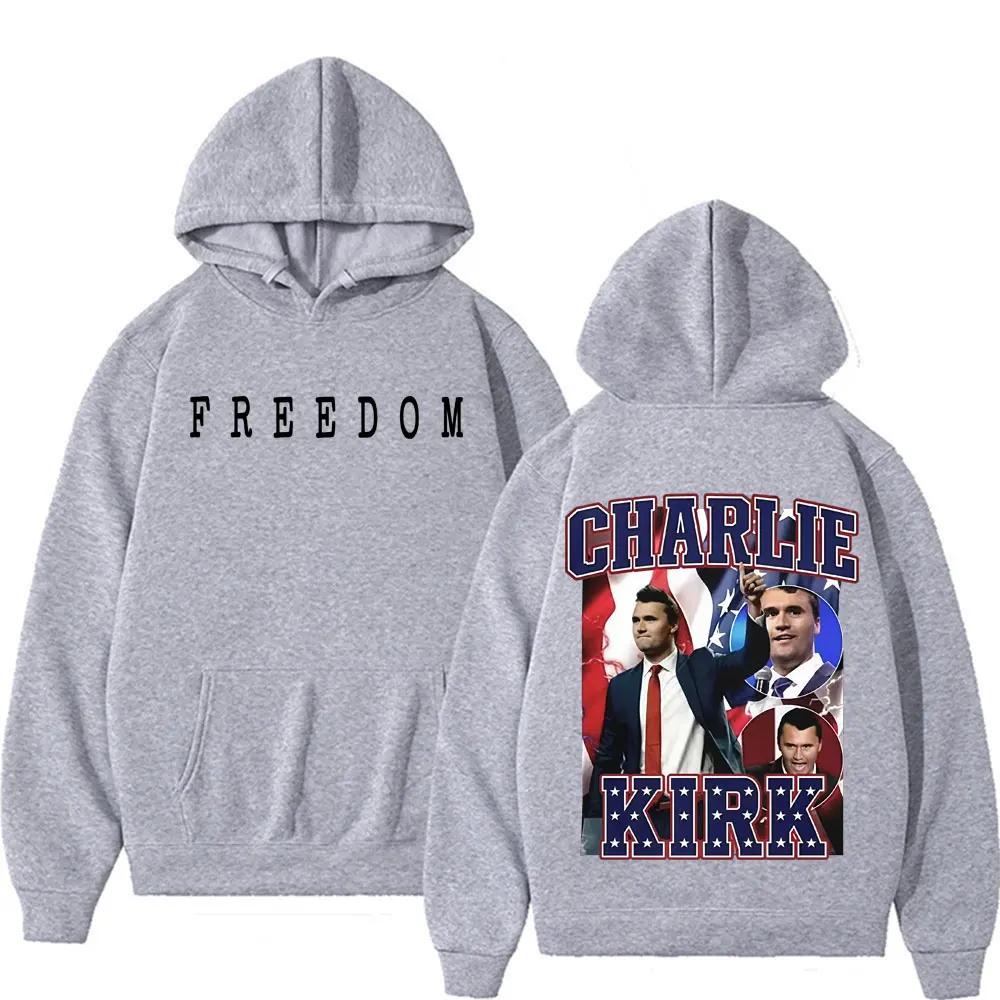 Charlie Kirk Great Patriot Graphic Print Hoodie AutumnWinter RetroHarajuku HoodieMen's Casual High Quality Sweatshirt Sweatshirt