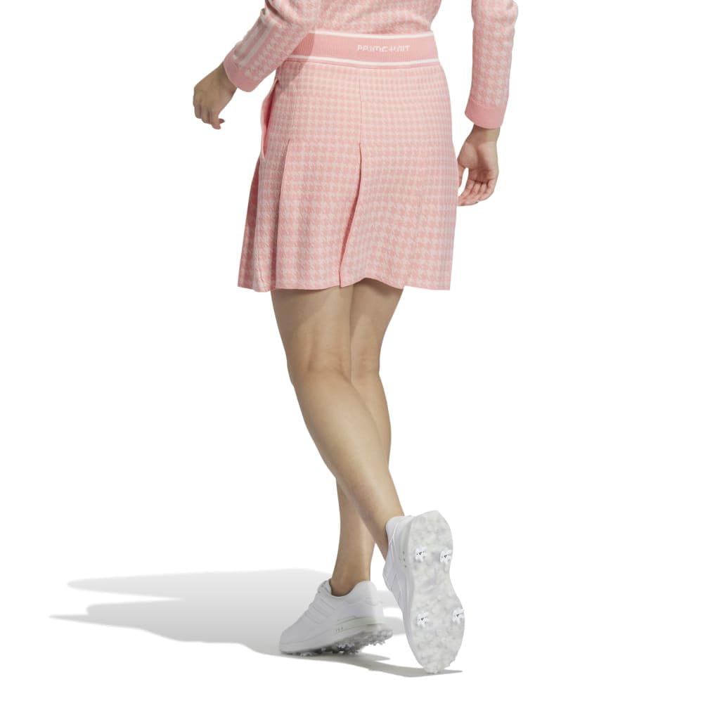 Adidas Golf Houndstooth Pleated Golf Skirt In Sparkle Women's Semi-Pink