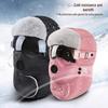 Unisex Winter Windproof Hat with Goggles: Ear & Face Protection for Cycling and Cold Weather