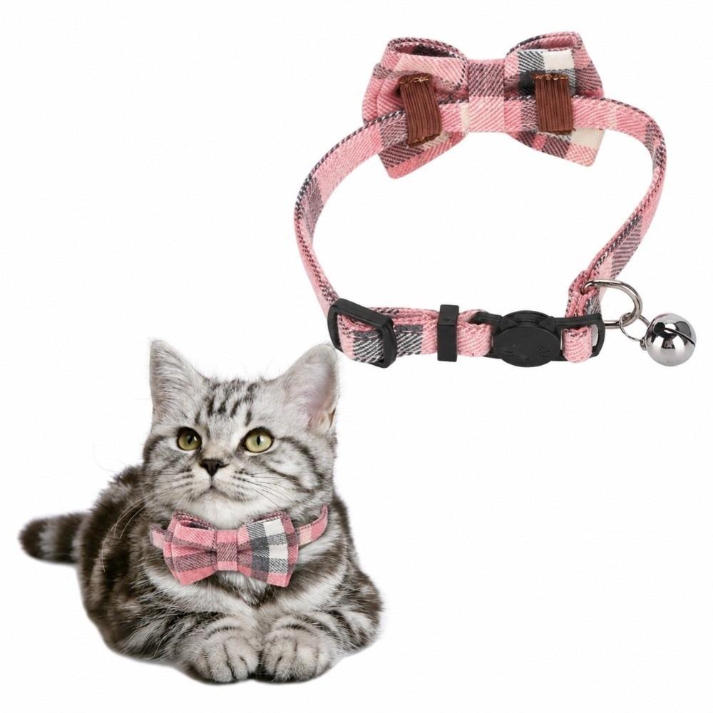 Bowknot Cat Collar Plaid Kitten Collar Decorative Bowtie Collar  Kitty