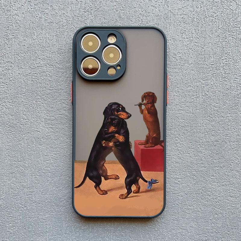 Cute Cartoon Newspaper Reading Dog Phone Case For iPhone 15 14 16 12 Pro Max 11 13 Mini Pro Max X XR XS Lovely Shockproof Covers