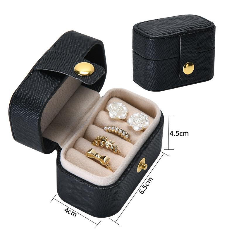 Mini Jewelry Storage Organizer Box Ring Earring Storage Box Portable Travel Handheld Small Jewelry Box Case