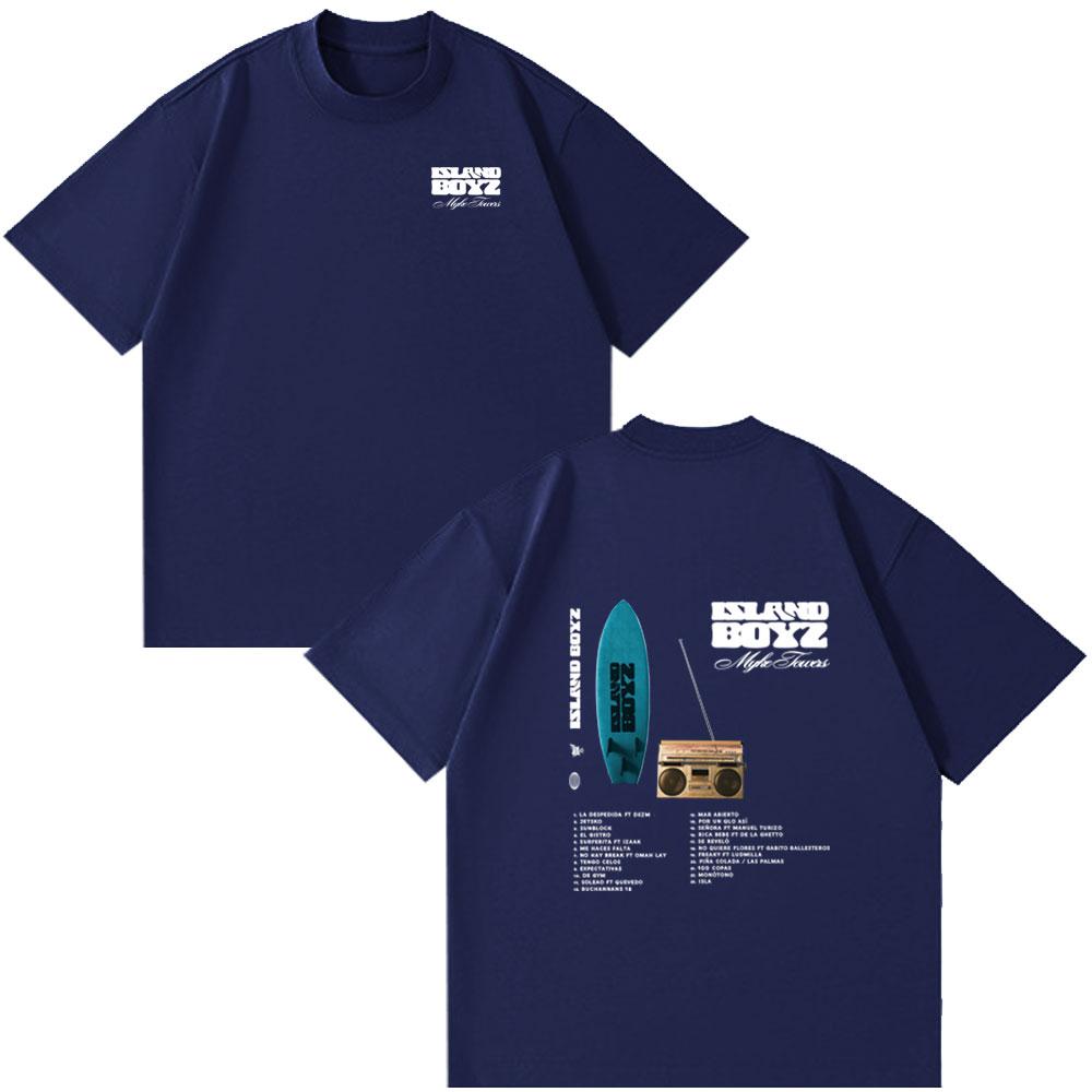 Rapper Myke Towers 2025 New Album Island Boyz T-shirts Unisex Women Clothing Fashion Hip Hop Oversized Cotton Tshirt Couple Clothes