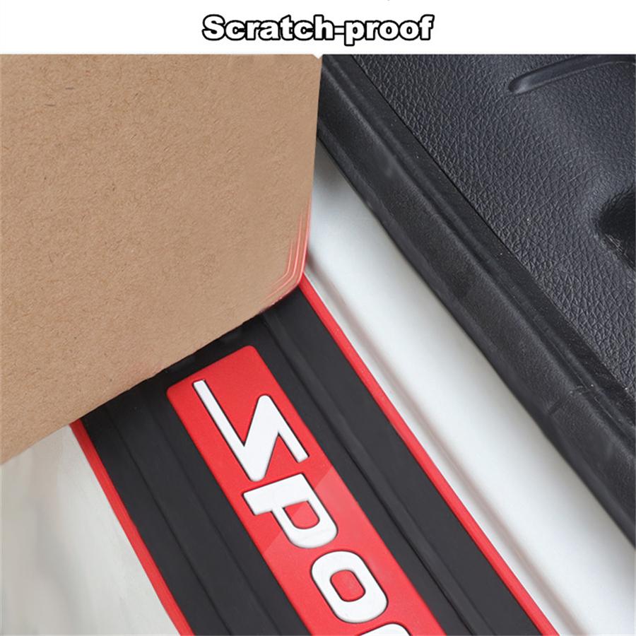 4PCS Universal Rubber Car Door Scuff Sill Cover Panel Step Protector Bumper Corner Protector
