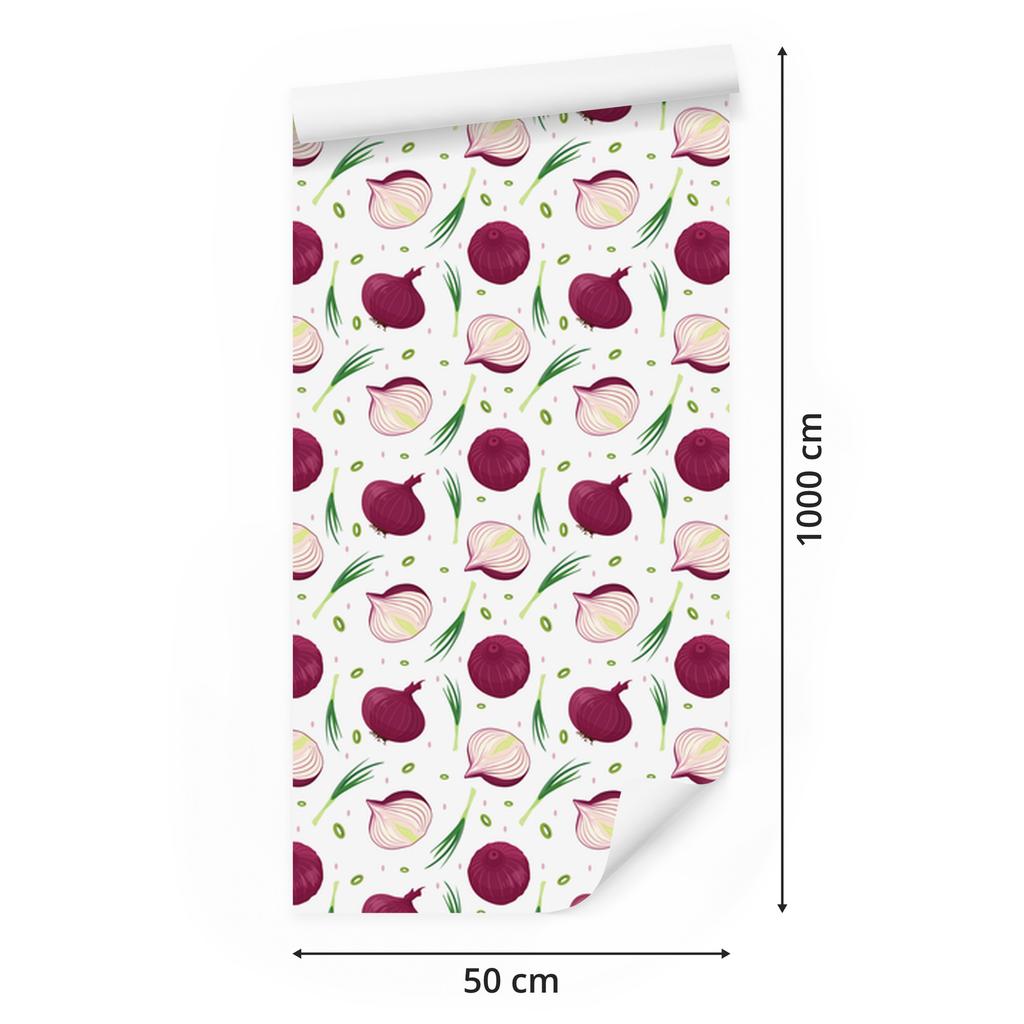 Onion Wallpaper White and Purple for Living Room and Bedroom 50x1000