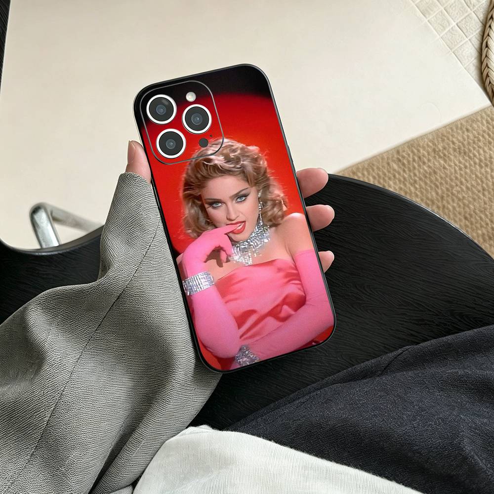 Sängerin M-Madonna Handyhülle Für iPhone 17, 16,15,14,13,12,11 Plus,Pro Max, Andere Weiche Schwarze Abdeckung