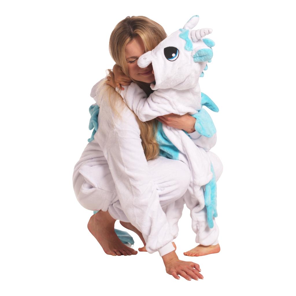 Piżama dla dzieci dziecięca kigurumi onesie jednorożec niebieski 105-115 cm